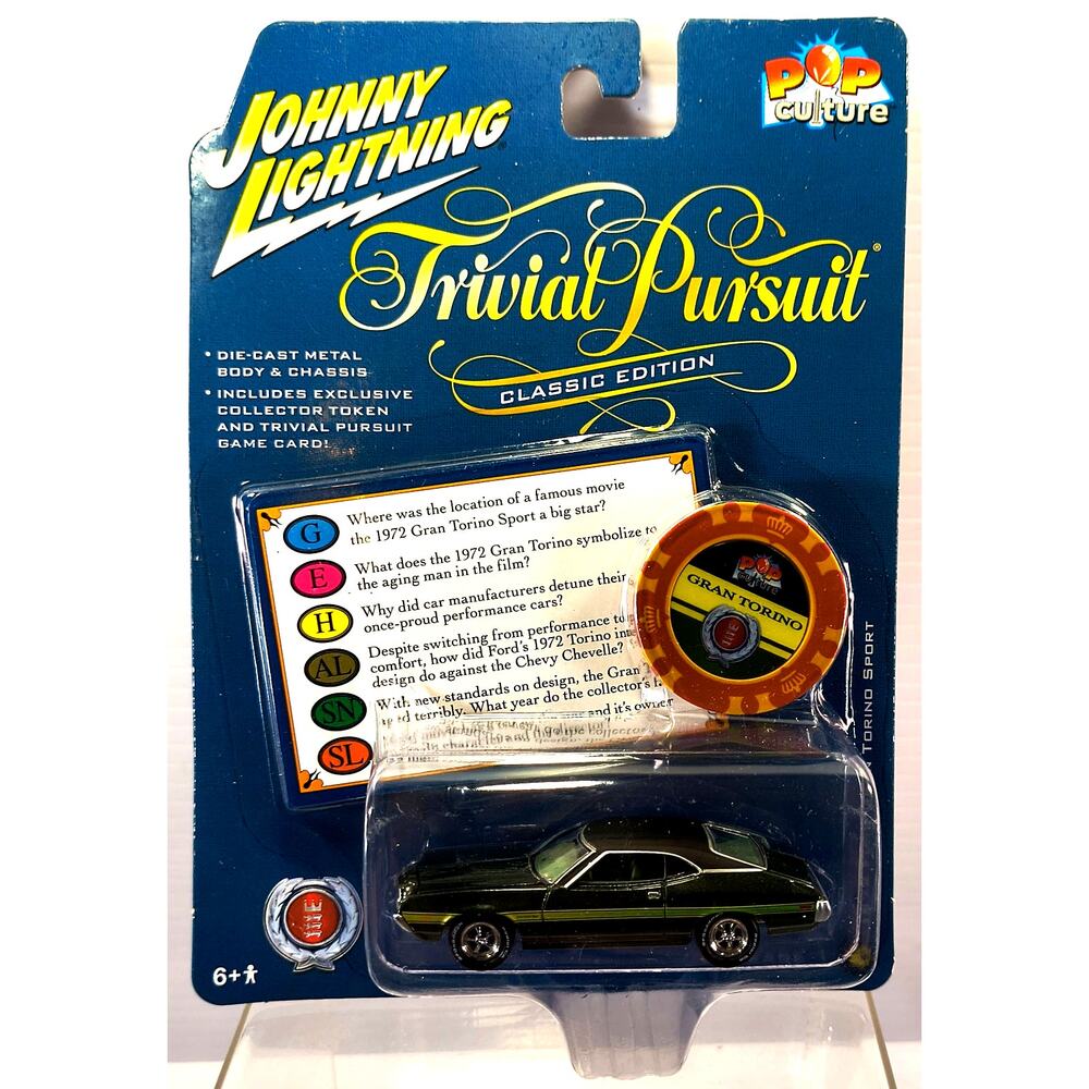 Johnny Lightning Pop Culture Trivial Pursuit 1972 FORD GRAN TORINO SPORT, New!